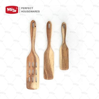 China Best Selling Sustainable Nonstick Handmade Acacia Wooden Spatula Kitchen Utensil Set Cooking Tools for sale