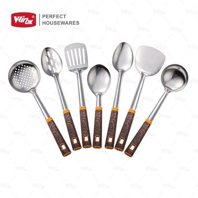 China Sustainable Custom 7pcs Stick Non Cooking Tools Stainless Steel Utensil Set Stainless Steel Kitchen Utensils for sale