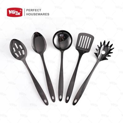 China Sustainable 5pcs Chrome Plating Custom Stick Non Cooking Tools Stainless Steel Utensil Set Stainless Steel Kitchen Utensils for sale