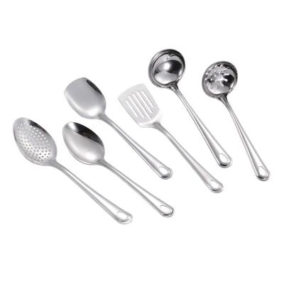 China Sustainable Kitchen Accessories 6pcs Custom Stick Non Cooking Tools Stainless Steel Utensil Set Stainless Steel Kitchen Utensils for sale