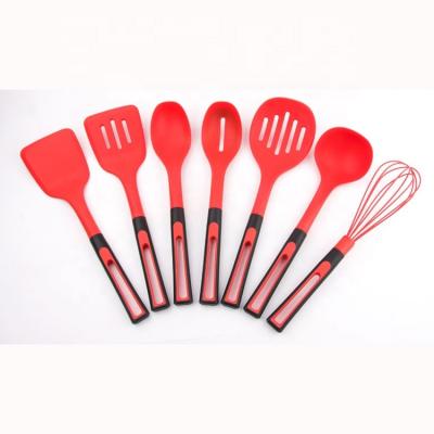 China Viable Kitchen Accessories Silicone Cooking Tools Kitchen Utensil Set With Spatula Kitchen Gadgets Cookware Set With Skimmer for sale