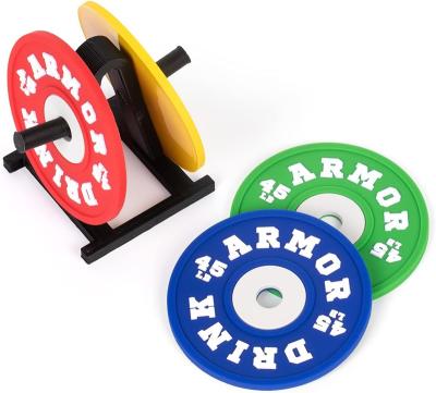 China Viable Factory Custom PVC 3d Barbell Dish Soft Rubber Coaster With Customer Embossed Logo for sale