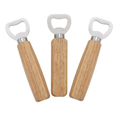 China Factory Reasonable Price Custom Wine Bottle Opener Viable To Wedding Wooden Beer Wine Opener Key Chain for sale