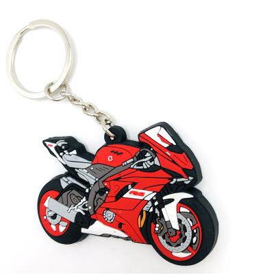 China Wholesale Promotion Gift High Quality Motorcycle Racing 3d Sport PVC Rubber Keychains With Key Ring for sale