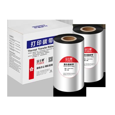 China FUSICA Premium 4.33 inch x 984 foot 110mmx300m Resin Base COMPATIBLE Wax Blended Compatible Thermal Transfer Tape For Zebra Datamax Sato for sale