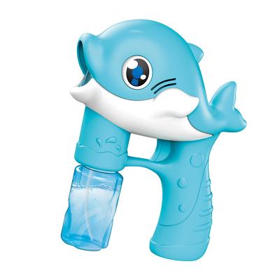 China Blow Bubbles Newest Summer Outdoor Cartoon Dolphin Bubble Gun Stick Toys For Children for sale