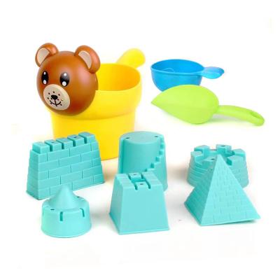 China Summer Sand Beach Toys Bear 9PCS Cute Soft Molds Kids Eco Friendly Beach Toys Sand Toys For Children for sale