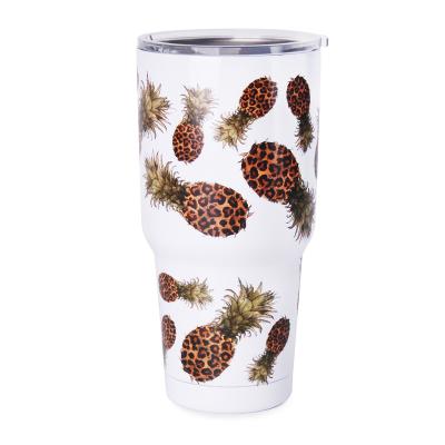 China USA Pineapple Leopard Print Tumblers 30oz Cheetah Print Sublimation Stainless Steel Warehouse Custom Tumbler for sale