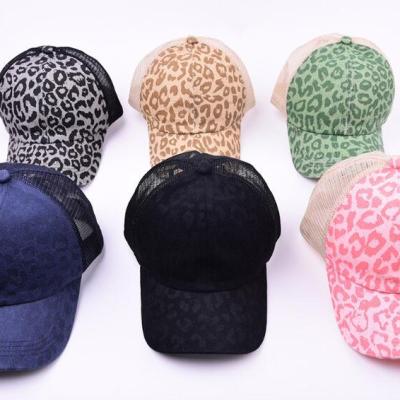 China COMMON Wholesale Adjustable Size Print Ponytail Leopard Adult Hat Headband Baseball Hats DOM111-2001 for sale