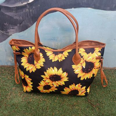 China Aztec Women Tote Bag Daily Used/Outdoor/Shopping/Travel Wholesale Sunflower Colorful Leopard Canvas Women Handbag For Shopping and Outgoing DOM117-1616 for sale