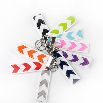 China Wholesale Personalized Decor Canvas Chevron Key Chain Wave Printed Key Chain DOM111004 for sale