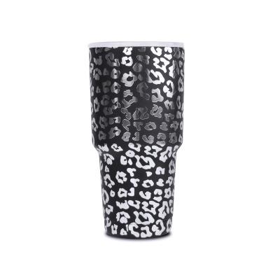 China Viable Wholesale 30oz Sublimation Black Leopard Print Stainless Steel Tumbler Drinking Travel DOM-1021175 for sale