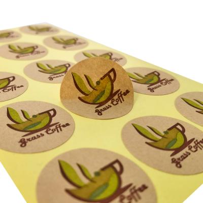 China Waterproof Custom Clean Logo Self Adhesive Kraft Paper Private Label Sticker Printing for sale