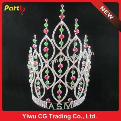 China Large Real Crystal Stone Crown Pageant Crown CG-HG800 for sale