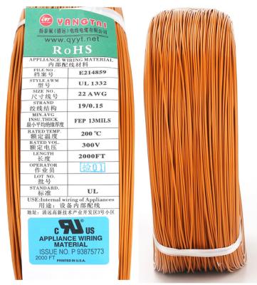 China UL1332 FEP Insulation Underground Electrical Wire For Homehouse Appliance 300V 200 Degree Wire for sale