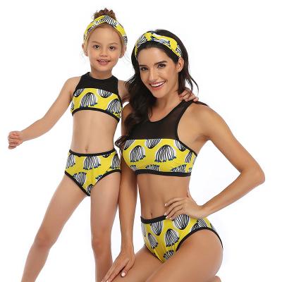 China European and American children's parent-child breathable swimwear swimwear for girls bikini manufacturers supply new highwaist swimsuit for sale