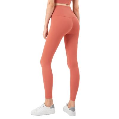 China 2021 New Fashion Women Lulu Yoga Pants High Waisted Belly Hip Peach Black Breathable Yoga Pants Nude Gaiters Skin-friendly Pants With Pockets for sale