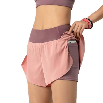 China Breathable Special Design Running Solid Color Fitness Women's Tencel Workout Shorts for sale