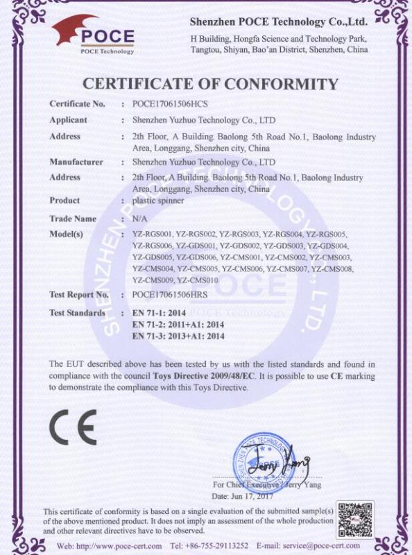 CE - Shenzhen Yuzhuo Technology Co., Ltd.