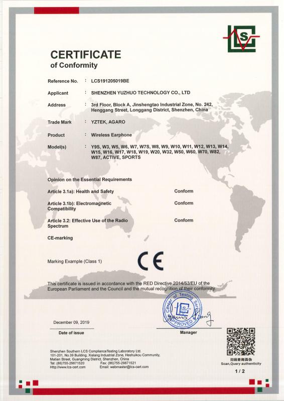 CE - Shenzhen Yuzhuo Technology Co., Ltd.