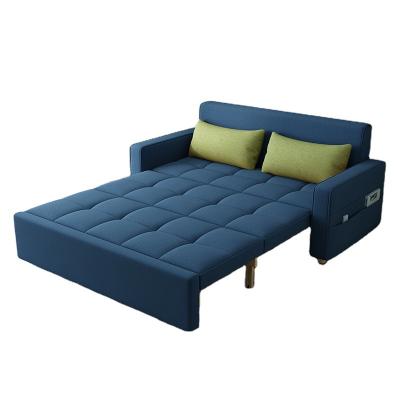 China Extended Furniture Custom Home Soild Color Multifunctional Fabric Smart Folding Sofa Bed For Sleeping for sale