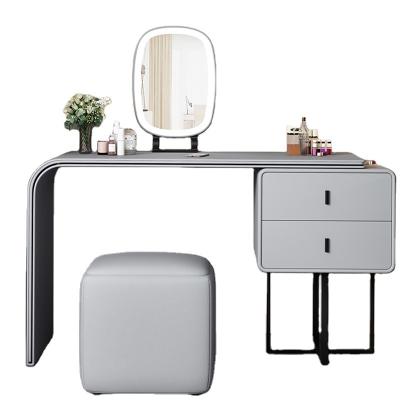 China White wood storage vanity table with mirrored top and drawers makeup table dressing table for sale