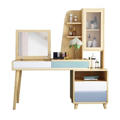 China Solid Wood Storage Makeup Table With Modern Chair Bedroom Furniture Dresser Home Furniture Wooden Dressing Table for sale