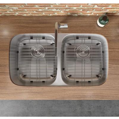 China Without Faucet 7447 cupc Kitchen Sink Stainless Steel 50/50 Double Bowl Undermount Sink for sale