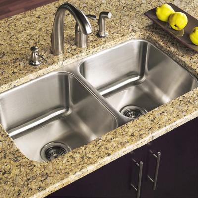 China Without Faucet 18 Gauge Undermount Stainless Steel 50/50 Double Bowl Kitchen Sink for sale