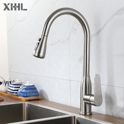 China Pull Out Spray Single Handle Faucets Stainless Steel llaves para fregaderos de cocina/Pull Down Kitchen Faucet for sale