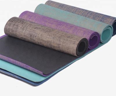 China Wholesale Custom Eco Canvas Jute Folded Printing PVC Colorful High Density Yoga Mat for sale