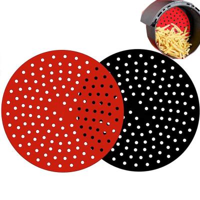 China Reusable Silicone Mat Non Stick Air Fryer Air Fryer Silicone Baking Mat Viable Custom Accessory Liners for sale