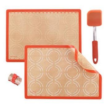 China Excellent Gold Supplier Kitchen Baking Mat Viable Non-stick Silicone Macaron Mat Baking Set for sale