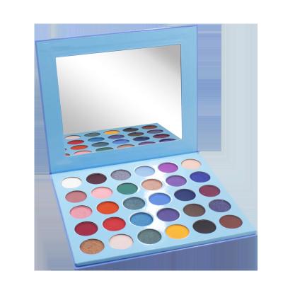 China Waterproof Private Label 30 Color Maquillaje Makeup OEM Light Blue Eyeshadow Palette No Label for sale