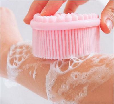 China All Natural Soft Bath Brush For Baby Hair Scalp Massage Body Face Brush Silicone Shampoo Brush for sale