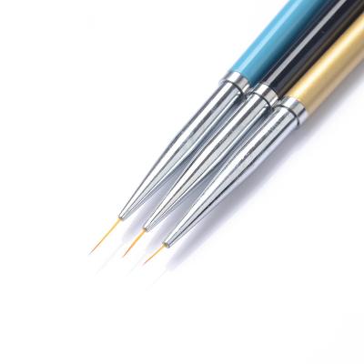 China 3pcs Metal Nail Liner Brush Nail Drawing Brush Artist Nail Art Brush for sale