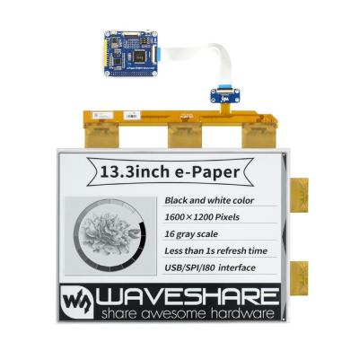 China Waveshare 13.3inch e-Paper e-Ink Display HAT For Raspberry Pi 1600*1200 Black Color 16 Gray Scales USB SPI I80 White Interface 13.3 inch for sale