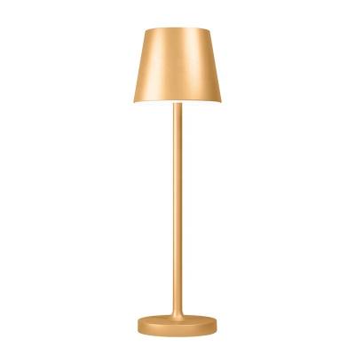 China Guangzhou Factory Portable Led Table Lamps 4000mAh Battery Gold Table Light Desk Lamps Dimmable Touch Lampshade Wholesale for sale