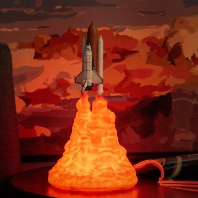 China Night Light / 2019 Decoration Space Shuttle NL-3D01 Dropshipping 3D Print Eco-friendly PLA Rocket Led Night Light Material For Space Lovers for sale