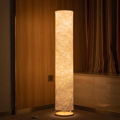 China Nordic Creative Wooden Floor Cloth Paper Shade Tyvek Base Floor Lamp Tyvek Corner Floor Standing RGB LED Lighting For Living Room Atmosphere Light for sale