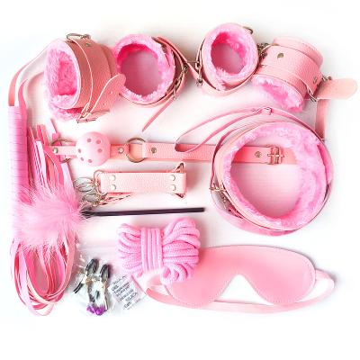 China Sexy Bondage Fun 4 Colors Plush Role Play Bdsm Bondage Suit Restraint Gear 10Pcs Sex Toys Couples Couples Exotic Adult Women for sale