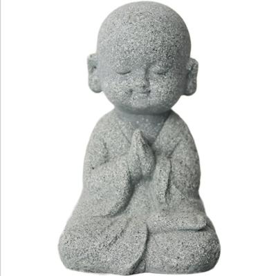 China Concrete Like Concrete Effect Resin Like Zen Garden Bonsai Ornament Buddha Statue The Sandstone Mini Cute Small Figurine Monk Accessory for sale