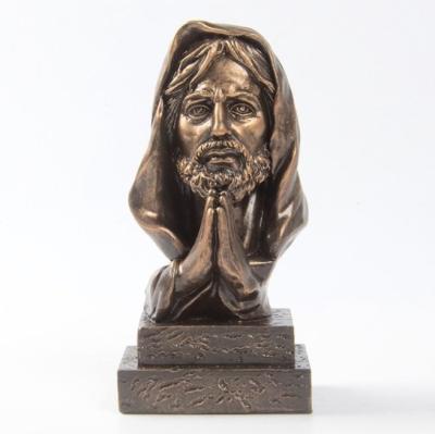 China Europe Resin Antique Vintage Jesus Statue Figurine Bronze Prayer Catholic Religious Figurine for sale