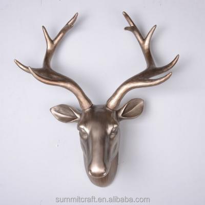 China Europe Resin Color Metallic Deer Wall Hanging Craft for sale