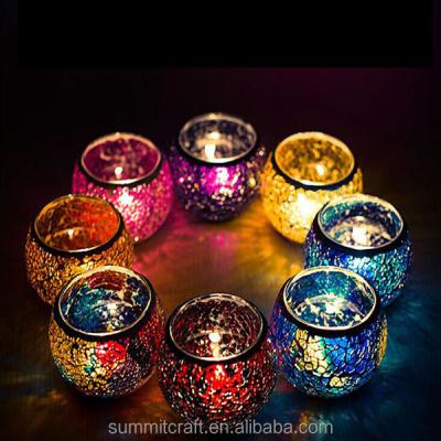 China Eco-Friendly Unique Mini Tealight Glass Candle Holder for sale