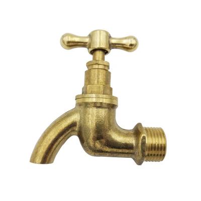 China Modern 1/2'' Cold Water Faucet Outside Faucet Brass Forged Bibcock Polished Good Quality for sale