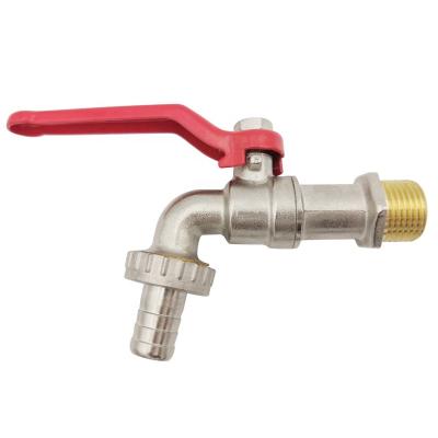 China Modern brass faucet cold water handle bibcock steel red garden sink tap1/2 3/4 for sale