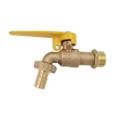 China 1/2 3/4 Hose Modern Brass Bibcock Lockable Water Tap Outdoor Garden Cold Water Faucet Basin Mixer Washing Machine Connection for sale