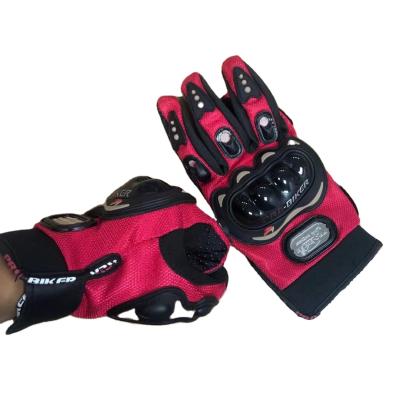 China Universal Good Price High Quality Hot Sale Full Finger Red Black Blue Motorcycle Rider Gloves for sale