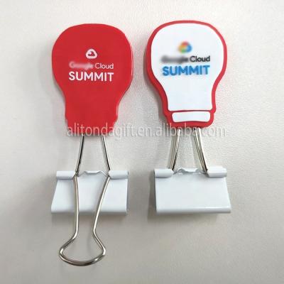 China Personalized Custom Company Logo Shape Design Folder Binder Clip Office School Advertising Promotional Propaganda Stationery Paper Clip for sale